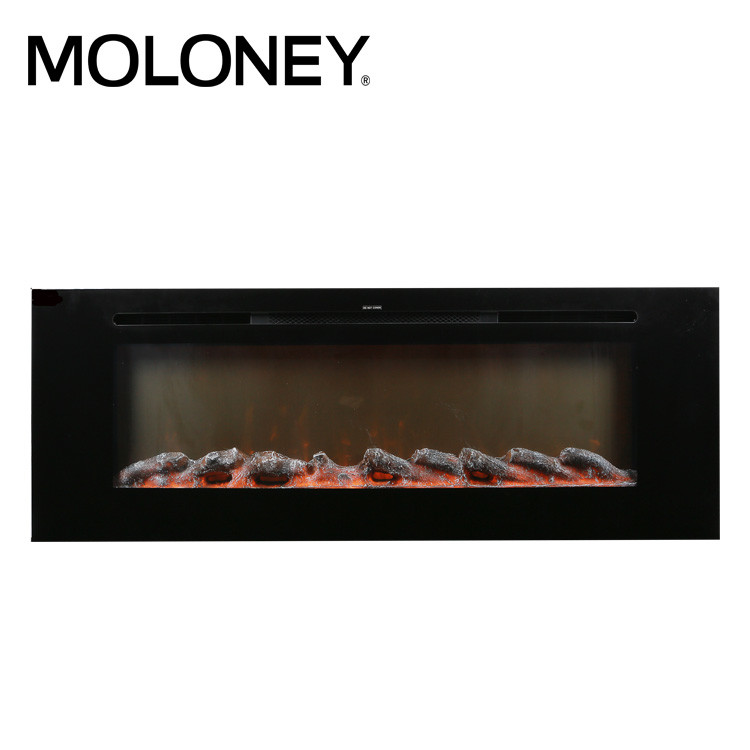 China 50inch wall mounted electric fireplace 750-1500W Heating Blower Fake Log factory
