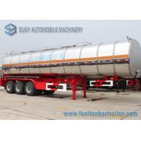 China 44 m3 Stainless Steel Asphalt Tanker Trailer Tri Axle Steam Heat  Bitumen Tanker factory