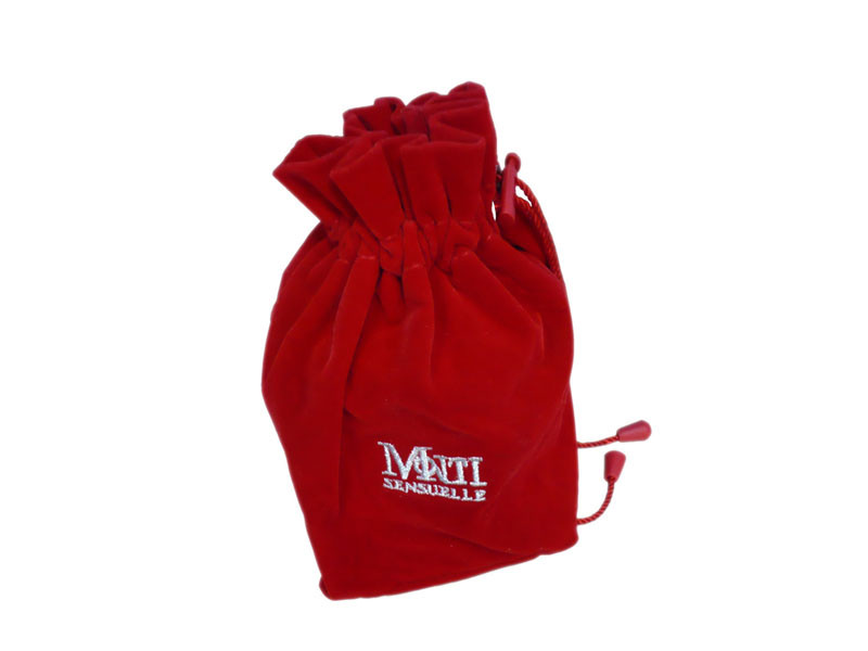 China Promotional Recycled MoTi Red Velet Fabric Drawsting Bags For Perfume Packing factory