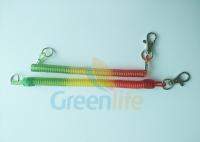 China Custom Coiled Key Lanyard Safe Spring Elastic Cord With Press In Hook &amp; Key Ring factory