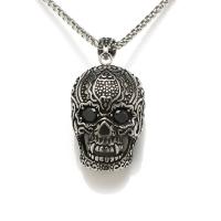 China Wholesale Men Fashion Jewelry Cool Hip Hop Vintage Skull Head Pendant Necklace for sale