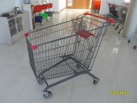 China European Style Metal Grocery Cart 5 Inch Flat Caster With Safety Baby Seat factory