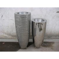 China Bulk Large Metal Flower Pot Stainless Steel Brass Flower Pot Handicraft Works factory