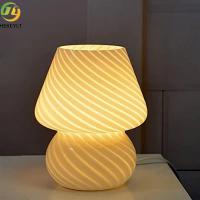 China 3 Color Modes E26 Glass Mushroom Table Lamp Bedroom Living Room Gift Present 12w factory