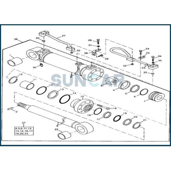 Quality AT196477 Boom Cylinder Service Kit fits DEERE Excavator 490 for sale