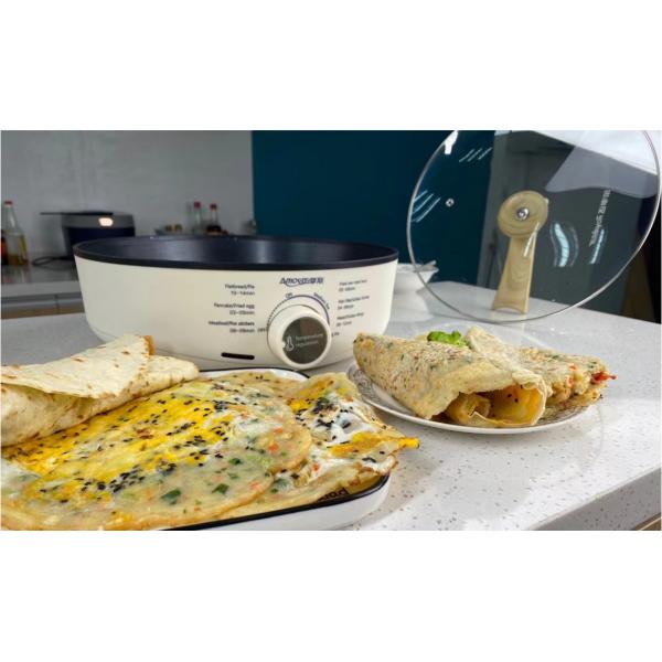 Quality 28cm 1300w Large Electric Griddle Pancake Frying Pan With Temperature Control for sale