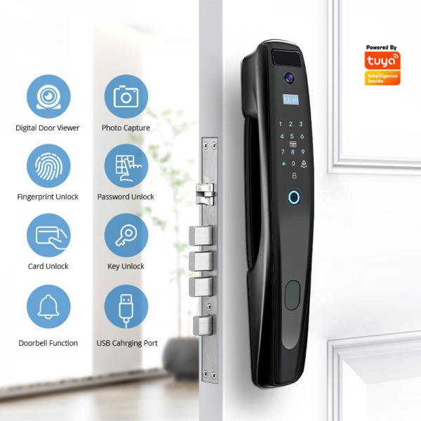 Quality Anti Theft Outdoor Biometric Fingerprint Door Lock With Remote Control Touch for sale