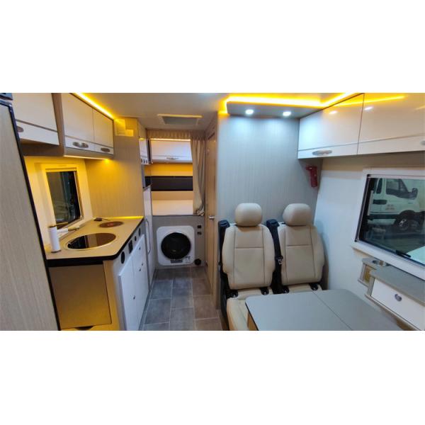Quality YUEJIN 4x2 Mobile Auto Motorhome Outdoor Luxury RV Caravan Van For Family Travel for sale