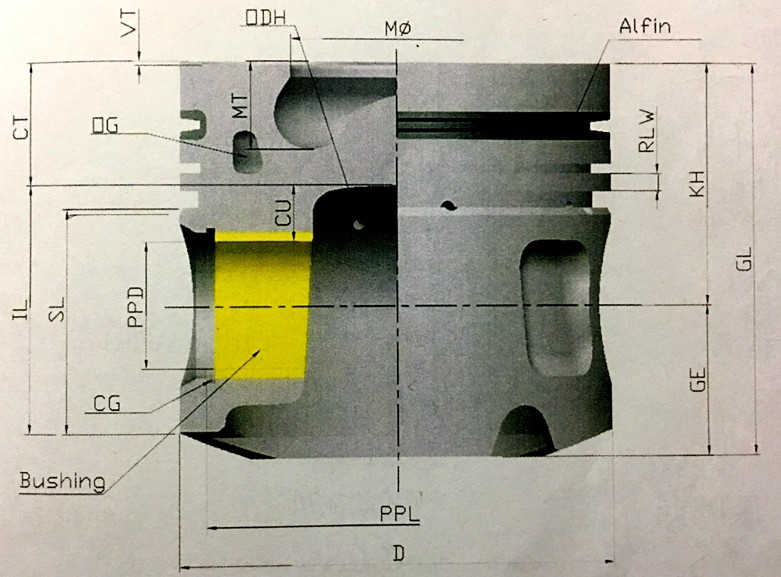 Top Selling Isuzu Bus Parts 6BD1 diesel engine piston for sale