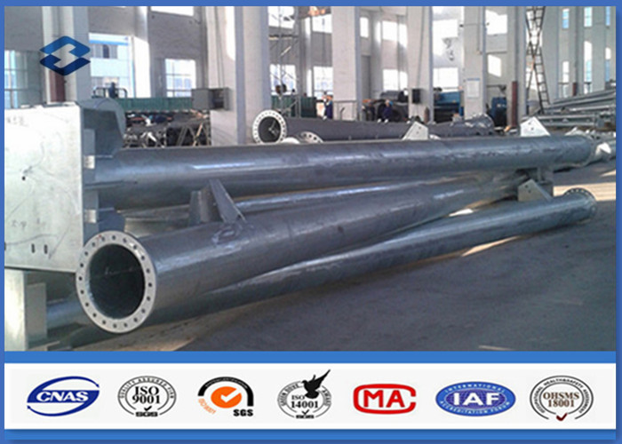 China Round Hot dip Galvanized Steel Tubular Pole ASTM A123 Standard flange mode factory
