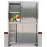 China Commercial steel office furniture 4 lockers restaurant kitchen push-pull cabinet stainless steel cabinet factory