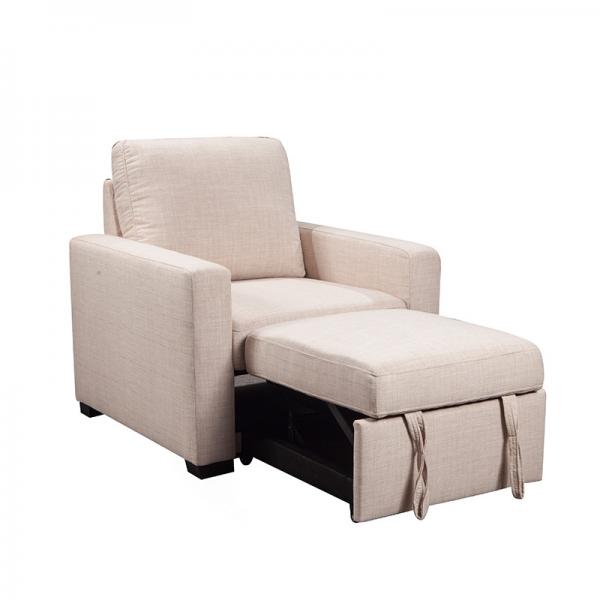 Quality Modern villa living room single person sofa set household Beige lamb fabric cashew nut arc creative sofa with Foot-rest for sale