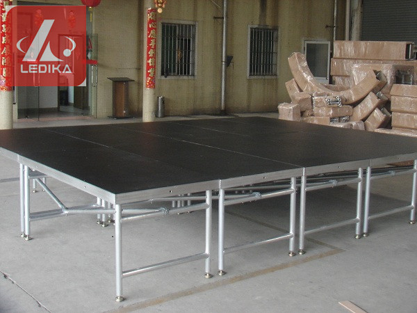 Quality Portative Aluminum Adjustable Stage Platform Show Folding Stage 18mm Black for sale