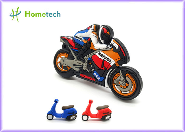 China Small Size Promotion Motorcycle Usb Flash Drive , Moto Car Soft Plastic Usb Drives / U Disk factory