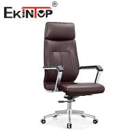 China Swivel Officeworks Leather Office Chair , Adjustable Genuine Leather Executive Chair factory