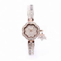China Petal Dial Women Quartz Wrist Watch Full Rhinestone Fashion Temperament Bracelet factory