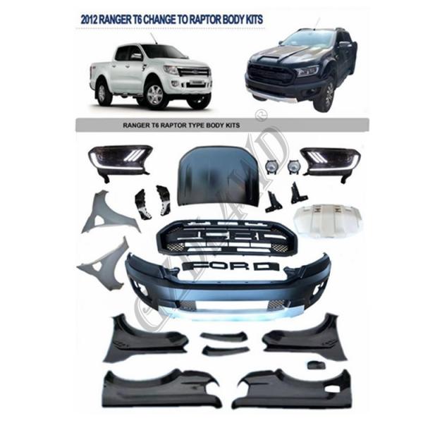 Quality Ford Ranger T6 Upgrade Bumper Body Kits For Ford Ranger Raptor 2018 2019 for sale