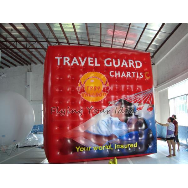 Quality Inflatable Cube Balloon with Six Sides Digital Printing , Square Balloons for Parade for sale