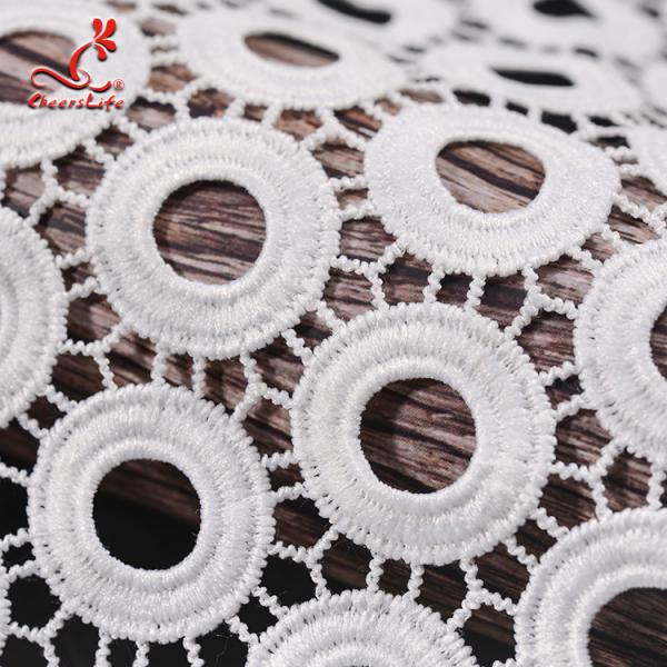 Quality Guipure Lace Water Soluble Geometric Shape Embroidery Fabric With 100% Polyester for sale