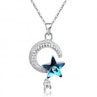 China 18.1in 4.2g Sun And Moon Crystal Necklace Thanksgiving Day 14k 925 Silver Necklace factory