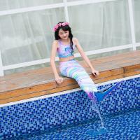 China 3PCS Purple Mermaid Tail For Swimming , Girls Mermaid Tail Swimsuit factory