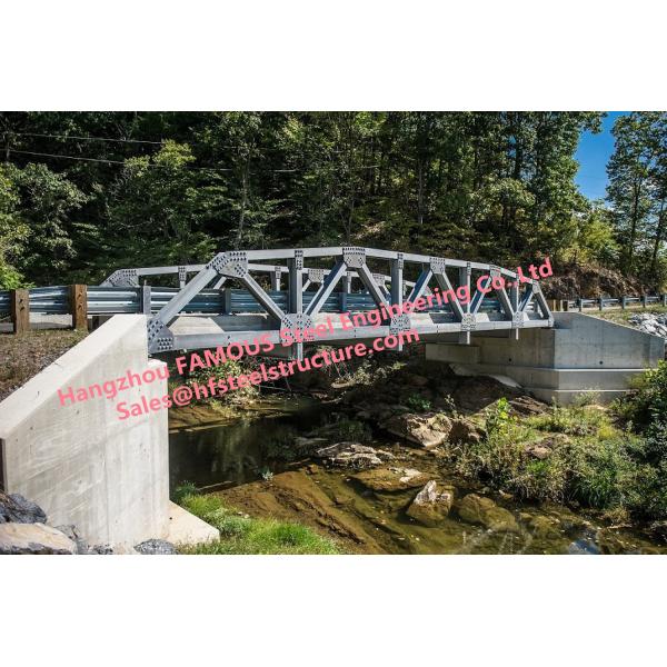 Quality Amphibious Steel Truss Bridge , Truss Suspension Bridge Hot Dip Galvanized for sale