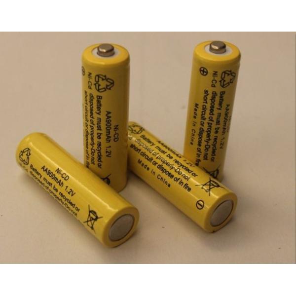 Quality 1.2V Cylindrical NICD Rechargeable Batteries AA900mAh UL for sale