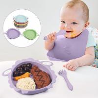 China Sheep Divided Safe Infant Food Plate Baby Silicone Led Weaning Feeding For Toddlers factory