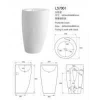 China Indoor Solid Surface Sink And Pedestal , Bathroom Pedestal Basin Size 520*550*860mm factory