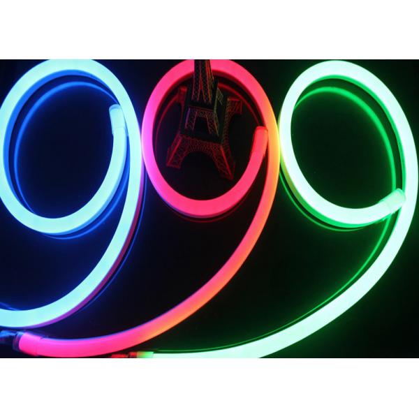 Quality AC 220V Input Neon Led Light Strips , LEDs / M Waterproof RGB Neon Rope Light for sale