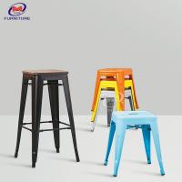 China Stackable Backless Metal Bar Stool Chair Industrial Iron Counter Height factory