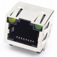 China 8P8C rj 45 ethernet connector jack modular up tab direction with post right angel through hole with shielded with led factory