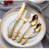 China NC888 Luxury gold Cutlery Set Stainless Steel wedding Flatware Set  for five star hotel factory