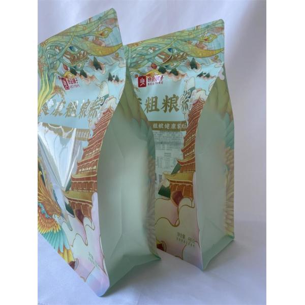 Quality Clear Window Flat Bottom Food Bags Metal Free 480g Custom Printed for sale