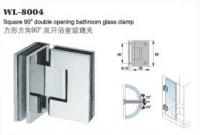China WL-8004 square double opening 90 degree heavy duty stainless steel bathroom glass clamp &amp; glass door hardware factory