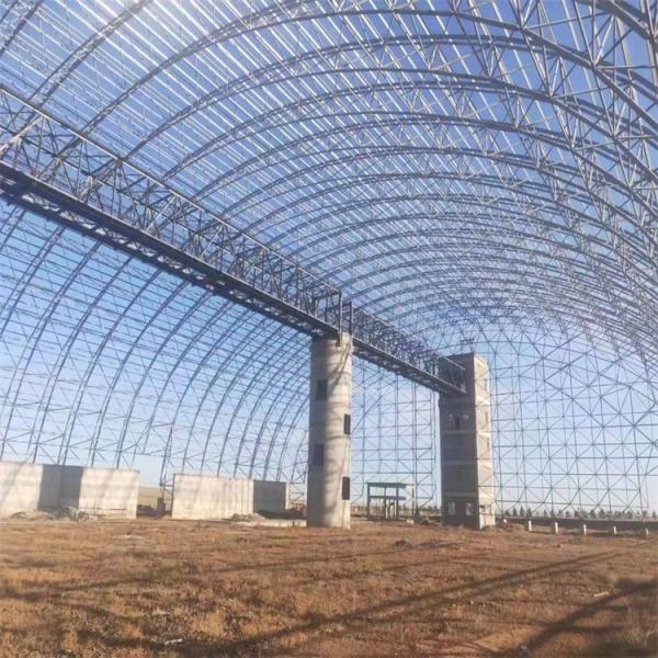 Quality Q355 Large Span Triangular Space Frame Steel Building Decoiling For Coal Shed for sale