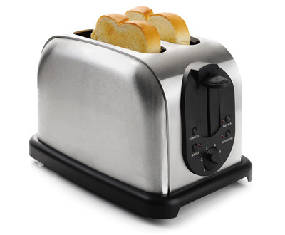 Quality Customized 2 Slice Pop Up Brushed Steel Toaster Reheat Function for sale