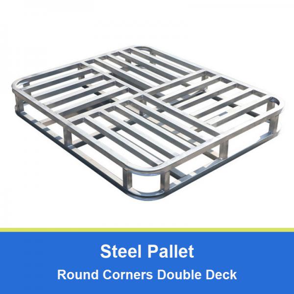 Quality Round Corners Double Deck Steel Pallets For Warehouse Storage Metal Pallet for sale