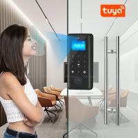 Quality Tuya Smart Fingerprint Door Lock 3D Face Passcode IC Card Glass Door Biometric for sale