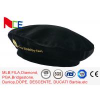 China FUN Black Mercerized Female Green Beret Hat Embroidered Velvet Beret Hat Breathable factory