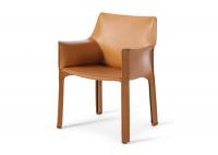 Buy cheap 413 Cab Tanned Saddle Leather Chair For Dining Multi Color Optional from wholesalers