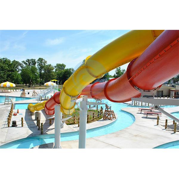 Quality Double Twist Hotel Water Slide Aqua Park Spiral Swimming Pool Slide 5.0m Height for sale