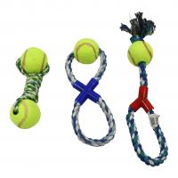 China 4 Inch Rope Tennis Ball Dog Toy Diy Chew Durable Pet Toys For Cats Interactive 30x20cm factory
