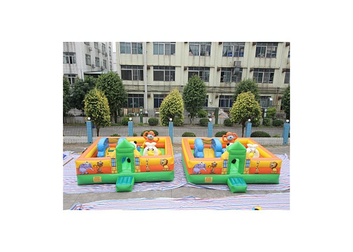 China Silk Printing Funny Animal Themed Inflatable Fun City For Toddler factory