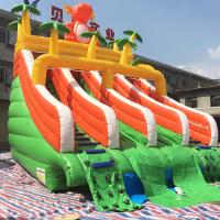 China Commercial Inflatable Pool Slide Jungle Theme Water Slide With Swimming Pool factory