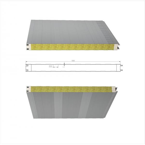 Quality Acoustic Resistance Rockwool Sandwich Panel Insulation PU sealing for sale