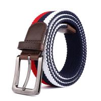 China Canvas Woven Braided Fabric Belt Colorful 3.5cm Clip Buckles factory