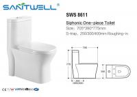 China Girl Siphonic One Piece Toilet 705*390*775 mm Size 3L / 6L Water tank factory