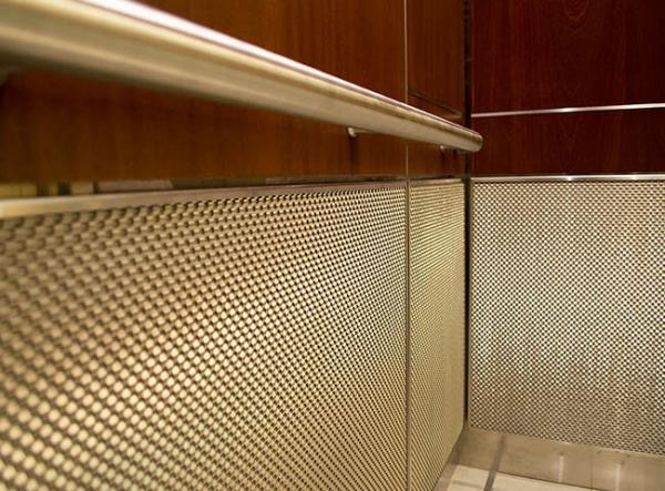 Architectural decorative rigid mesh for elevator cab screens