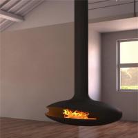 China Black Color Hotel Wood Charcoal Suspended Fireplace 600mm Diameter factory